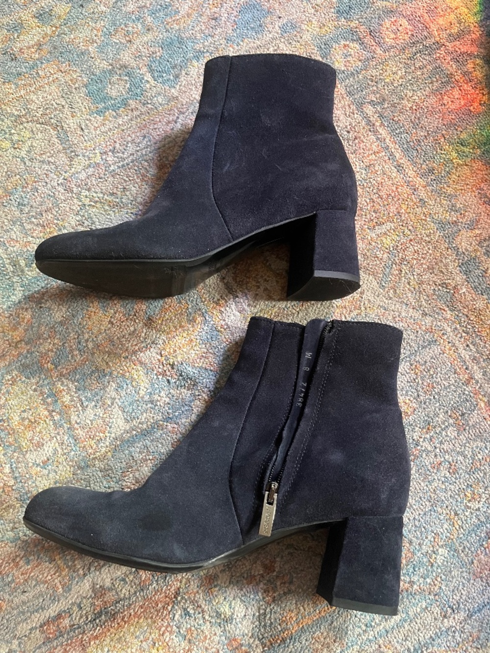 La Canadienne blue suede booties